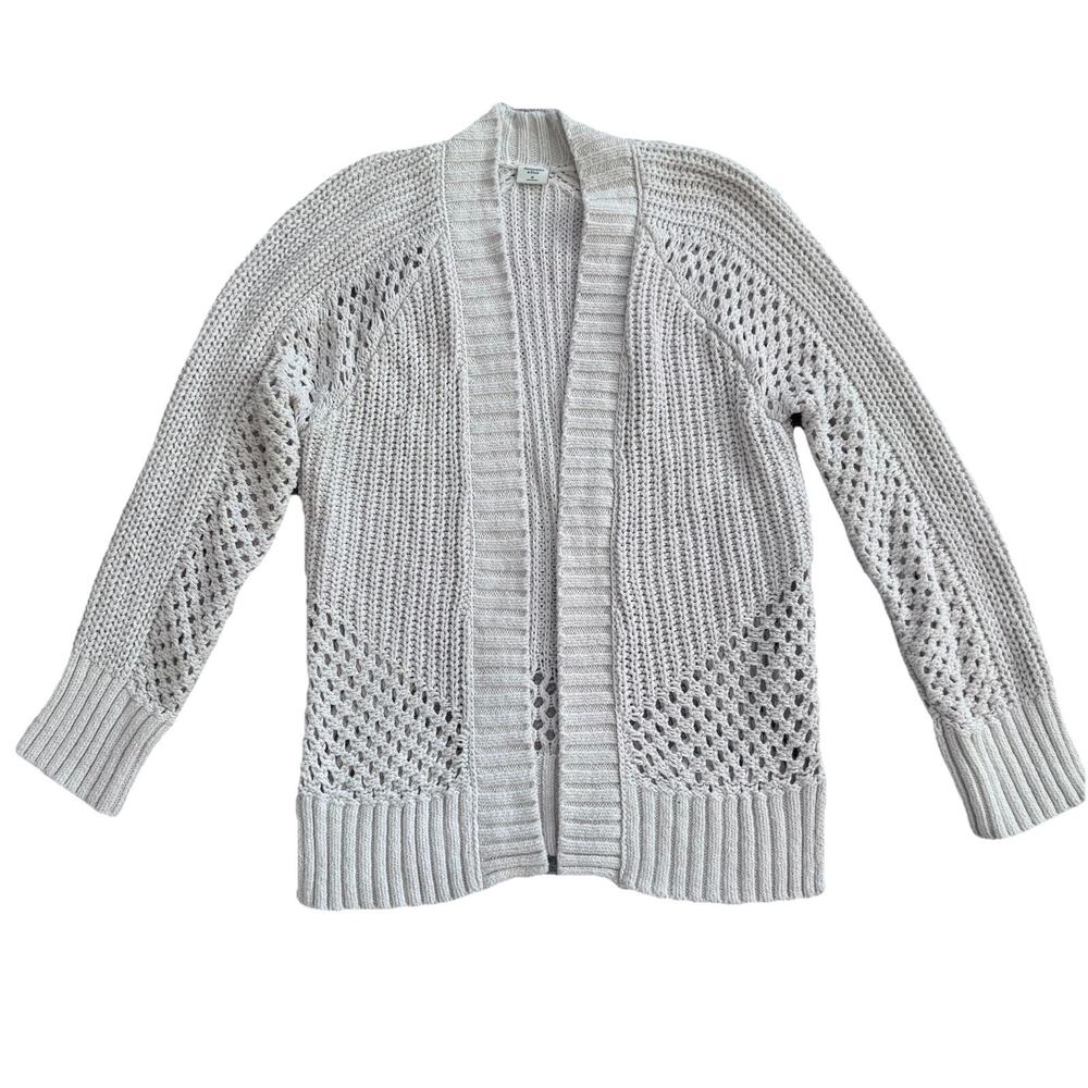 Abercrombie & FItch Womens Chunky Knit Ivory Beige Cardigan Sweater M